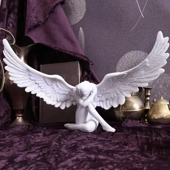 Figurine d'aile d'ange rétro en résine, Statue vive, décor de table pour salon 1