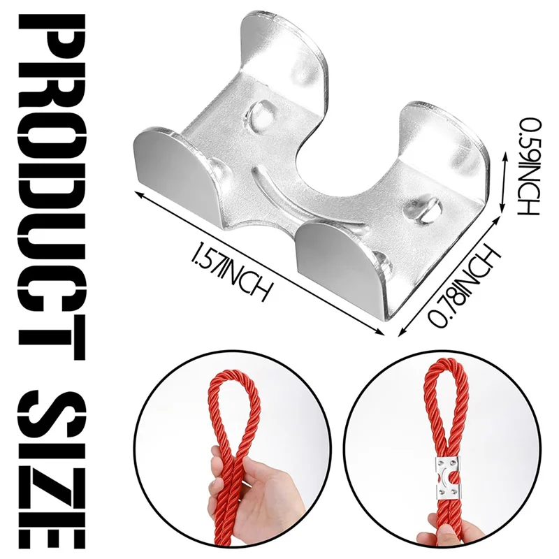 -ABGQ 1/4인치 강철 케이블 클램프 금속 버클 로프 버클 말 클립 웨빙 버클 로프 홀더 더블 로프 클램프(20개)
