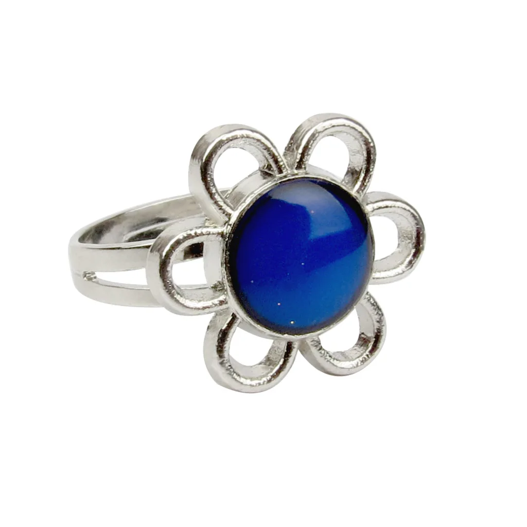 100pcs/Box Sunflower Mood Ring Adjustable Niche Can Change Color Gothic Jewelry Wholesale