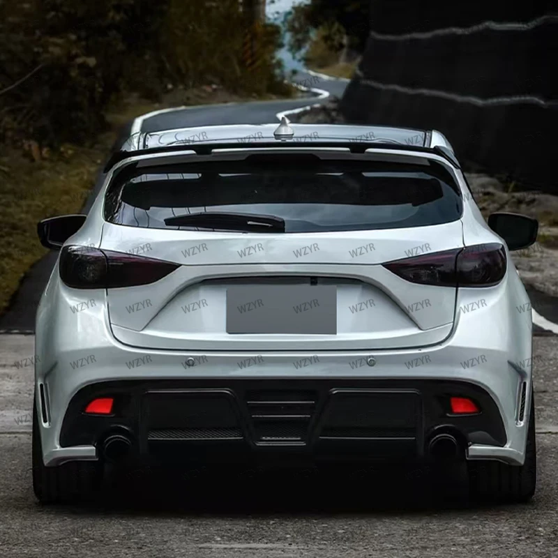 Per Mazda 3 Axela Hatchback 2014-2025 Car Styling ABS In Fibra di Carbonio Posteriore Tetto Spoiler Ala Coda Tronco Coperchio Della Copertura Decorazione Auto - Image 2