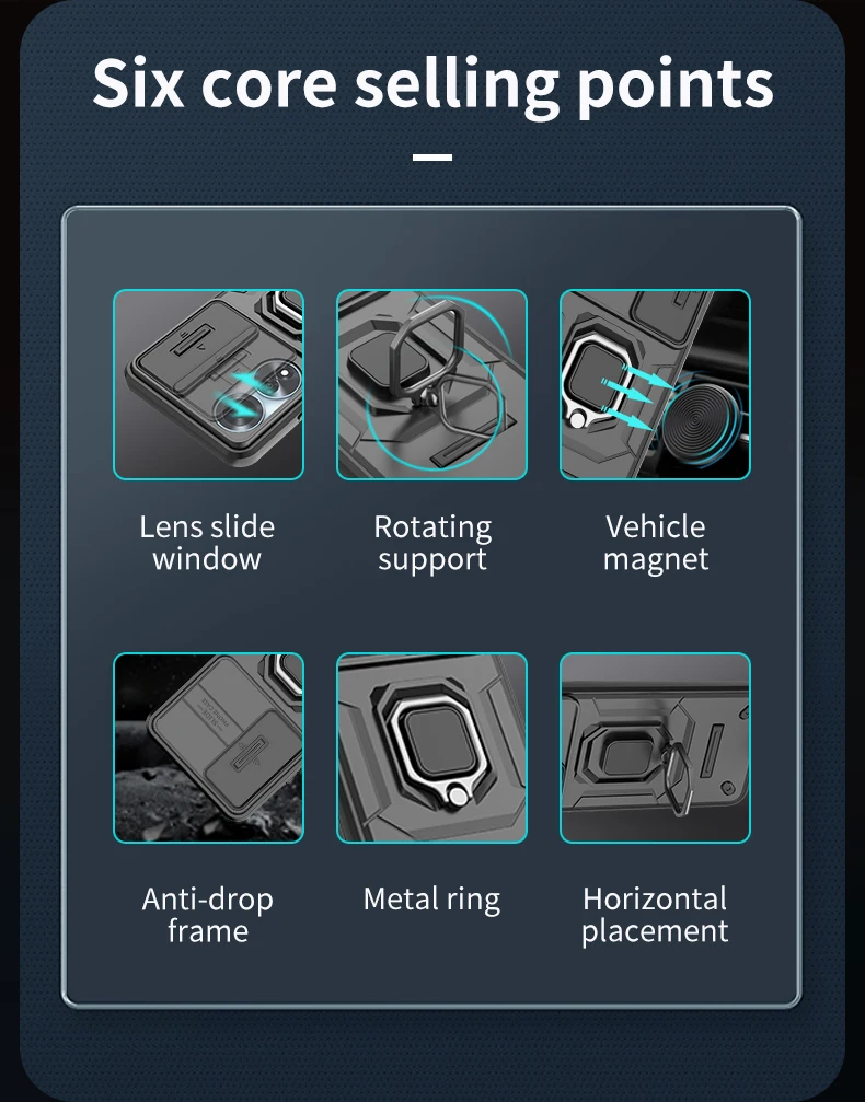 Armor Stossfest Hülle Fir OPPO A60 A79 4G Schutzhülle Ring Magnéithalter Coque Fundas Capa_voghion.com