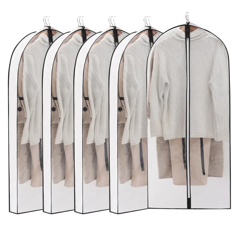 1PC Three-dimension case for dresses wardrobe clothes cover suit cover with zipper garment bag with clear window coat protector 6