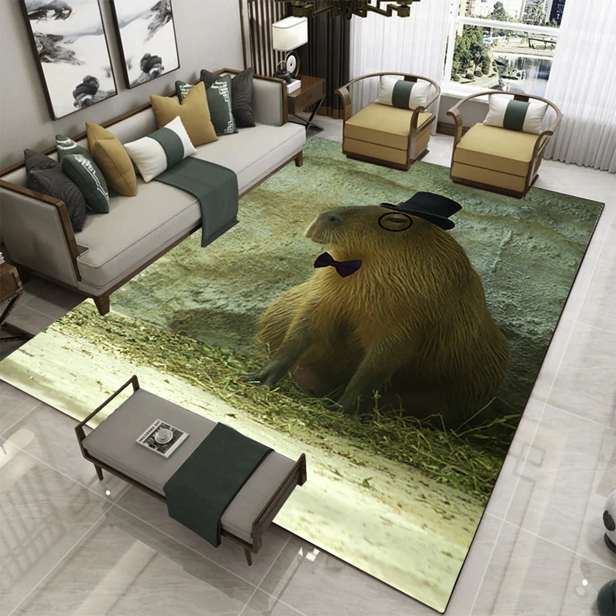 Capivara Clube Pintura De Parede Tapeçaria De Parede Engraçada Humor  Capivara Tapeçaria De Tamanho Grande Tapeçaria Para Sala De Estar Decoração  Do Quarto De Casa - AliExpress