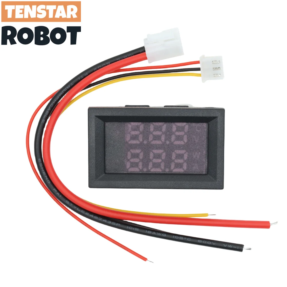 DC 0-100V 10A voltmetro digale amperometro doppio Display rilevatore di tensione misuratore di corrente pannello Amp Volt Gauge 0.28 LED rosso blu