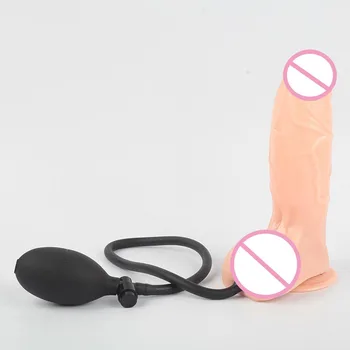 Realistic Inflatable Dildo with Suction Cup Release Button Pump Expandable Massager Sex Toy for Women Men Adult Sex Toys 3