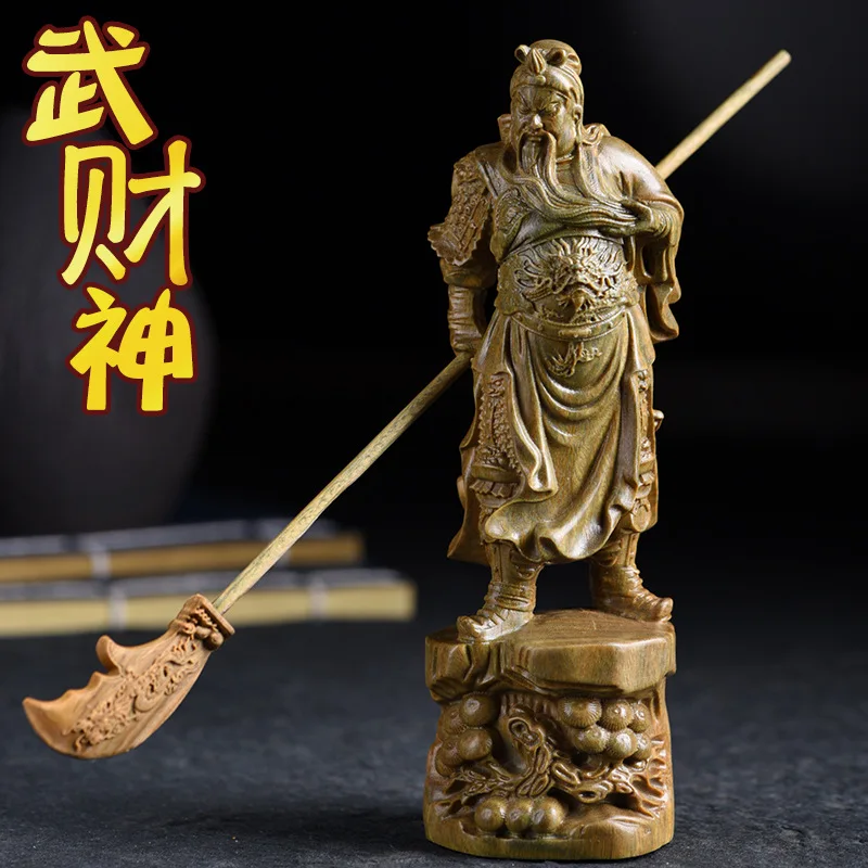 

Guajacwood Wood Carving Guan Gong Decoration Horizontal Knife God Of War And Wealth Guan Gong Potrait Store Company Opened Solid