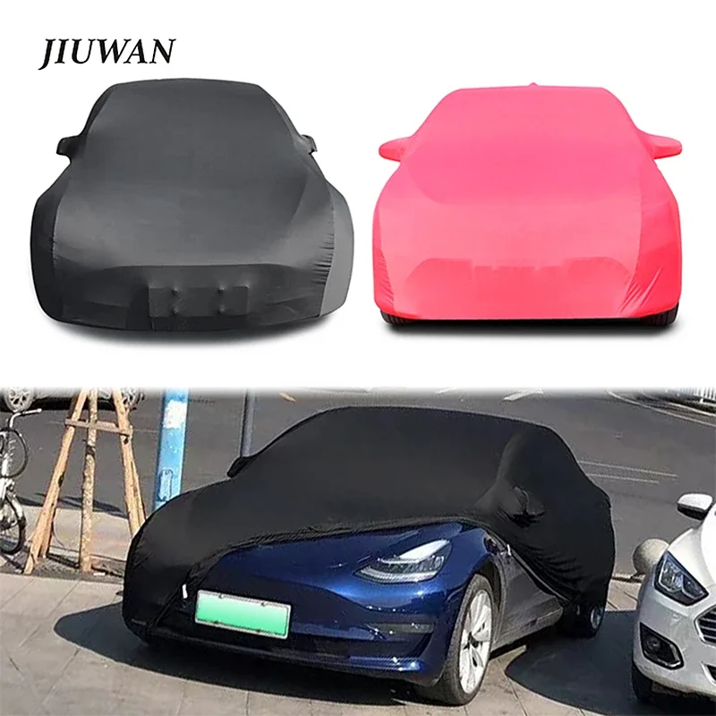 JIUWAN Stretch Customized Car Cover Dustproof Anti-scratch Anti-ultraviolet Car Sun Shade Cover Fit for Tesla Model 3 S X Y