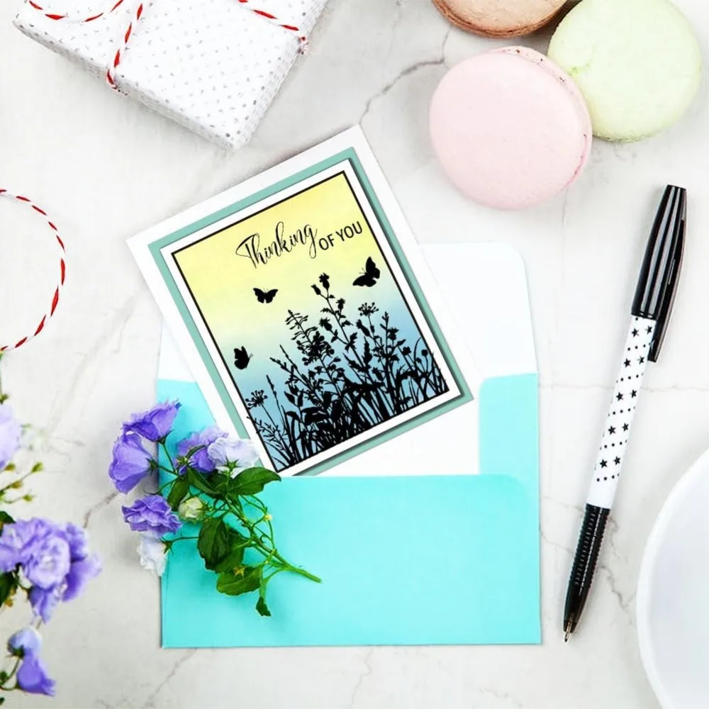 Timbri Silicone Trasparenti Fiori Di Campo - Per Scrapbooking E Carte Fatte A Mano | Design Erba E Tarassaco