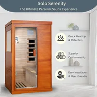 Far Infrared Sauna, 1 Person Infrared Sauna Indoor Low EMF Sauna with Control Panel, Bluetooth Speakers and Tempered Glass Door 2