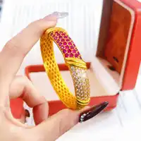 Bracelet Exquis pour Femme en Or 24K AU999, Boucle Porte-Bonheur Kaléidoscope Sertie de Diamants, Détails Raffinés 1
