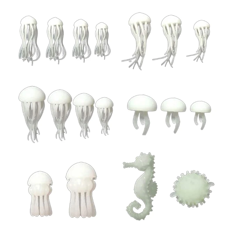 

18 шт. мини-медуза, наполнитель из эпоксидной смолы, наполнитель для форм, морской конек, иглобрюх, наполнитель, модель, для