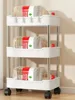 4 Tier Bathroom Shelf Movable Gap Trolley Slim Shampoo Rack with Wheels Shower Rolling Cart Bathroom Accessories No Drill Shelf 5