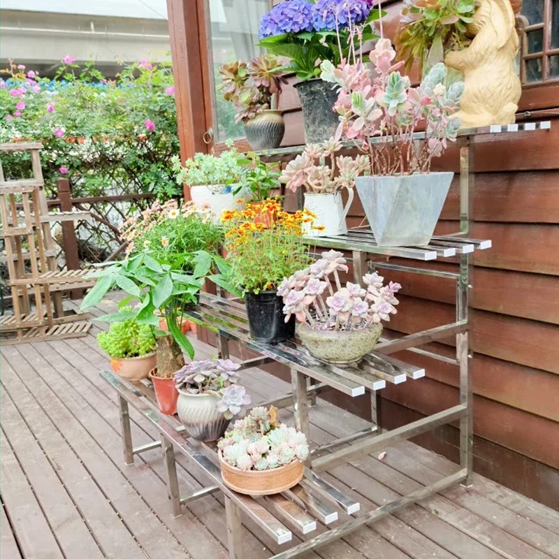 Outdoor Bracket Plant Shelf Organizer Metal Ladder Backdrop Flower Shelf Patio Display Estanteria Plantas Garden Furniture Sets bamboo stick plant shelf display layers corner ladder flower shelf rack backdrop suporte para plantas decorating shelf flower