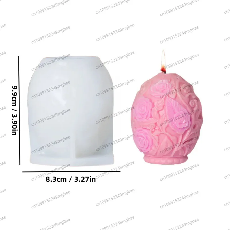 부활절 달걀 실리콘 몰드 꽃 무늬 달걀 향초 몰드 공예 석고 몰드 베이킹 도구