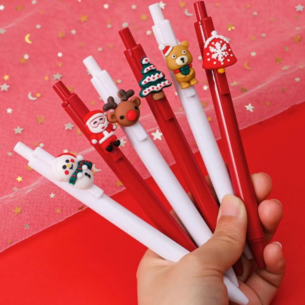 

School Office Supplies Santa Reindeer Snowmen Students Press Type Signature Pen Ballpoint Pen Gel Pen Set Writing Tools