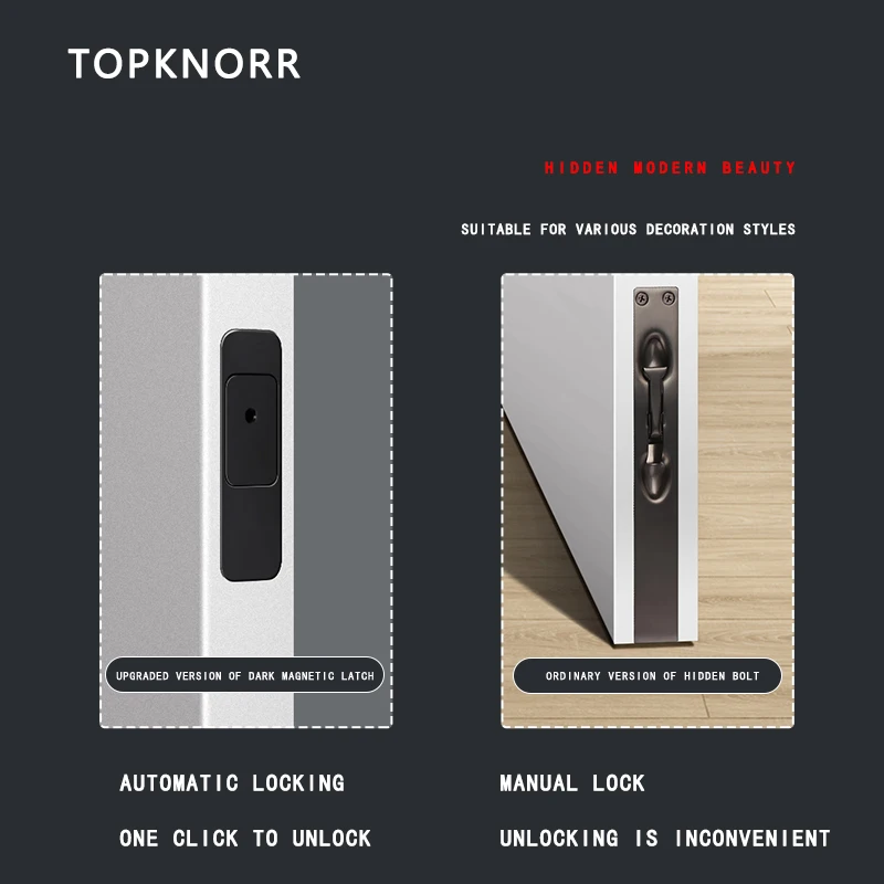 Invisible Magnetic Hidden Latch Wooden Door Anti-theft Door Concealed Hidden Latch Double Mother Silent