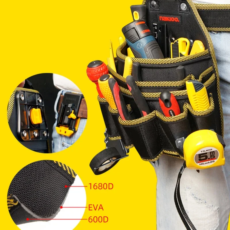 Waist Pack Male Tool Bag Organizer Carpenter Tool Belt Professional Pouch Toolbag Fanny Packs for Men Nail Pocket Waist Belt