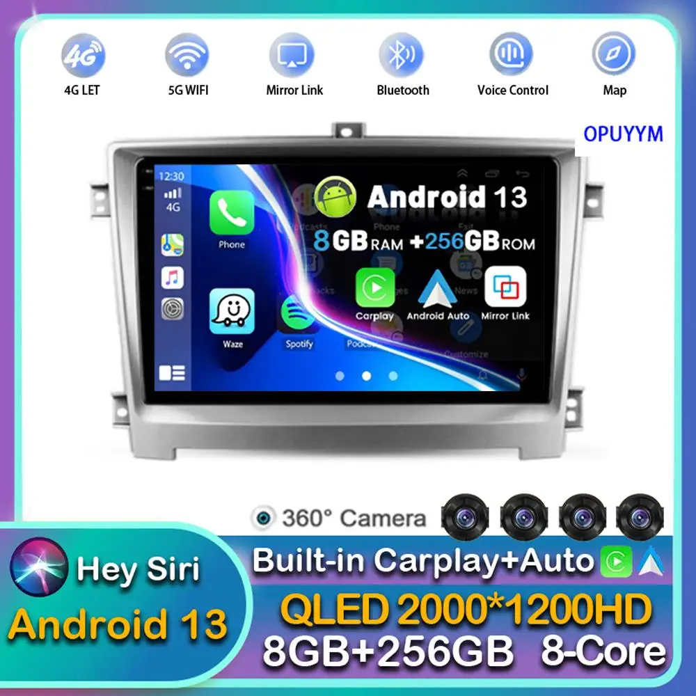 

Android 13 Carplay Auto WIFI+4G Car Radio For Hawtai Santa Fe 7 2017+ Multimedia GPS Video Player Stereo 2din Head Unit Audio BT