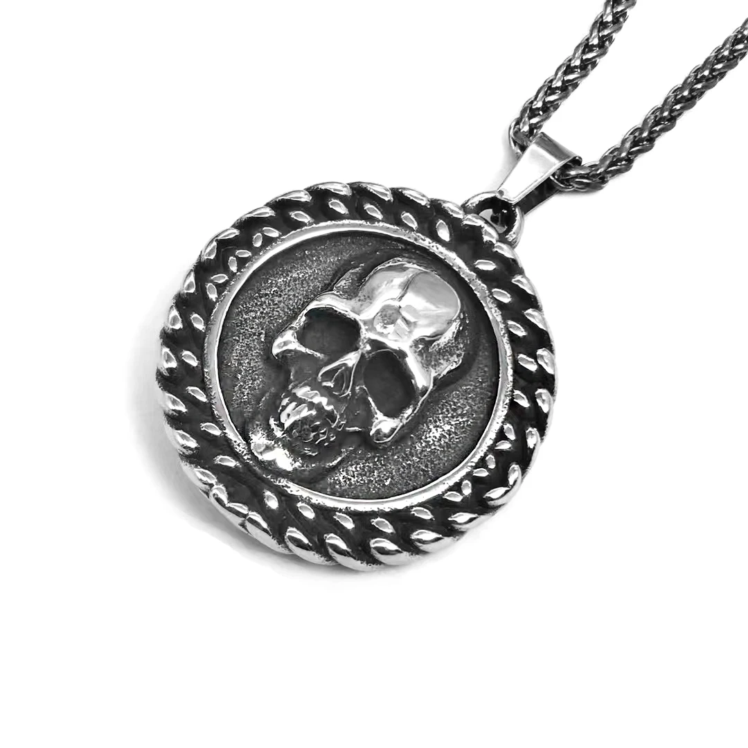 Gothic Skull Necklaces Stainless Steel Vintage Vikings