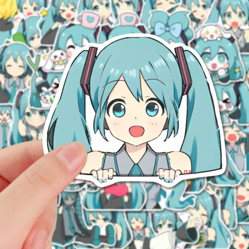 Adorable Hatsune Miku Emoticon Sticker Pack - Creative Waterproof Decoration