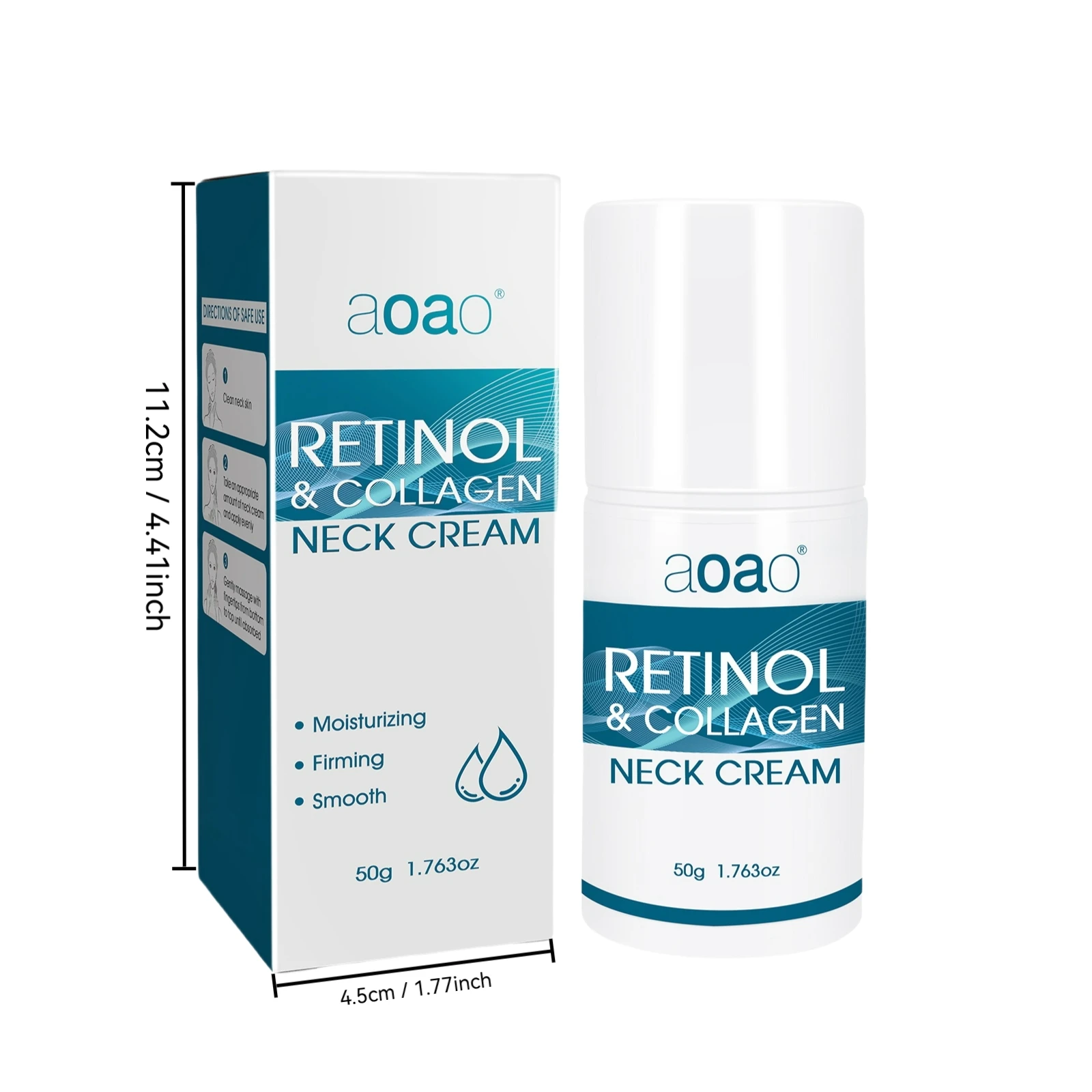 Retinol & Collagen Neck Cream 50g Firming Moisturizing & Lifting Hyaluronic Acid for All Skin Types neck cream