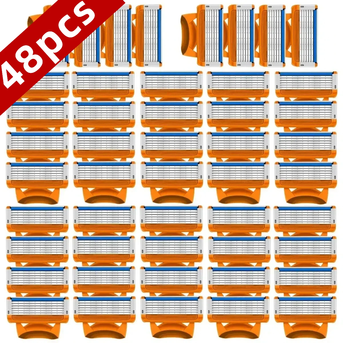 Manual razor for men five layers stainless steel blades suit for Fusion5 48PCS razor blades shaver parts