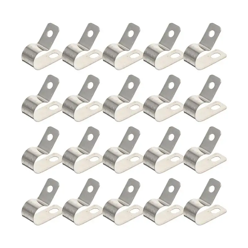 

20pcs R Clamp Cord Fixing Holder Wire Organizer Cable Storage Rope Clips Metal Brackets Management Fixator