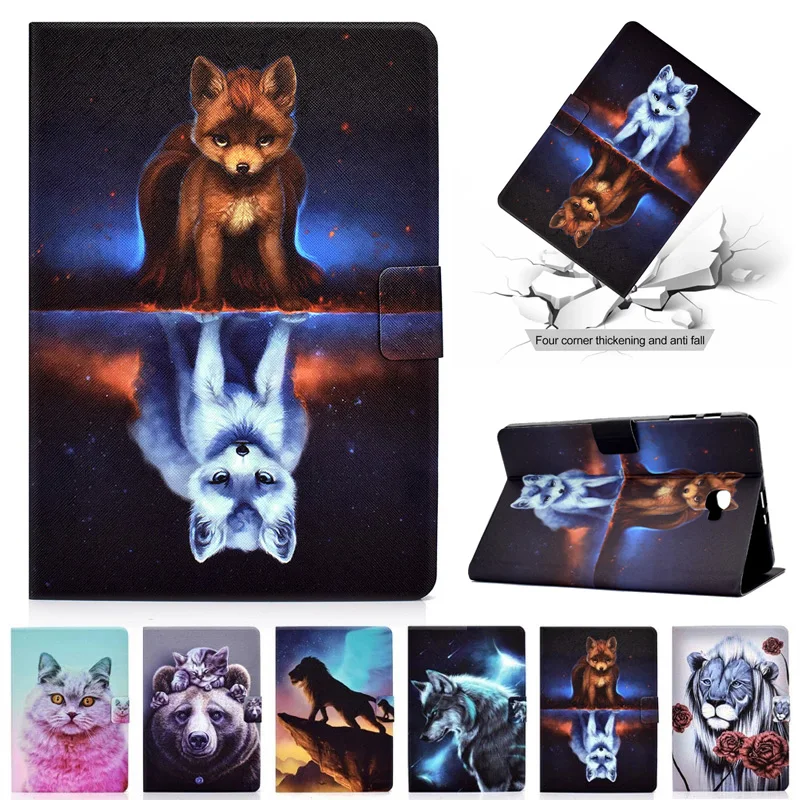 

Tablet Coque For Samsung Galaxy Tab A 10.1 2016 T580 T585 Case Wolf Fox Animal Cover For Samsung Tab A A6 10 1 2016 Case Funda