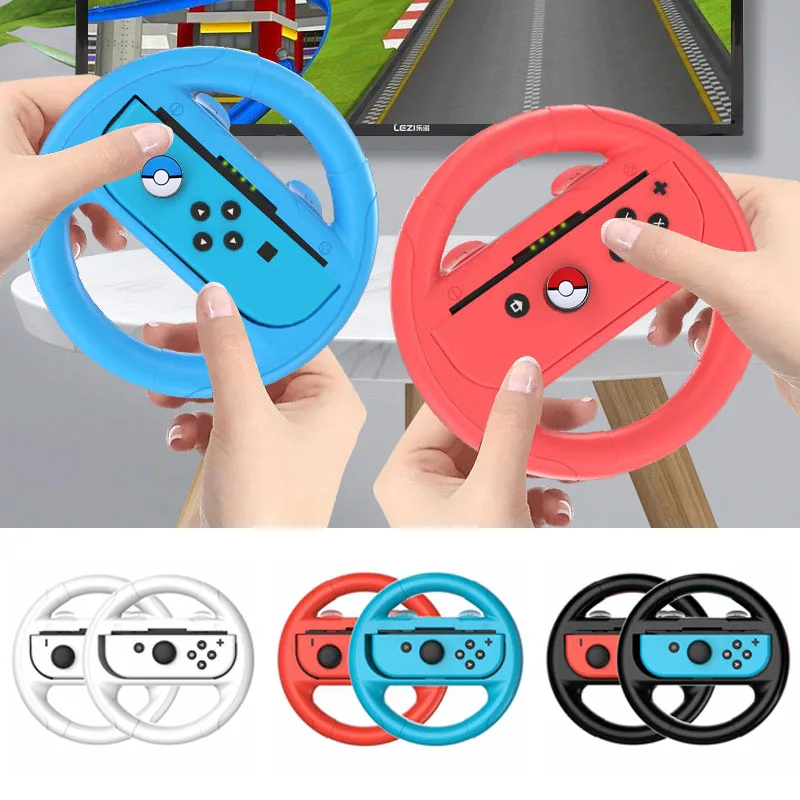 2 pcs/Lot Racing Steering Wheels for Switch OLED Joy con Controller NS Handle Grips for NS Switch Gaming Accessories