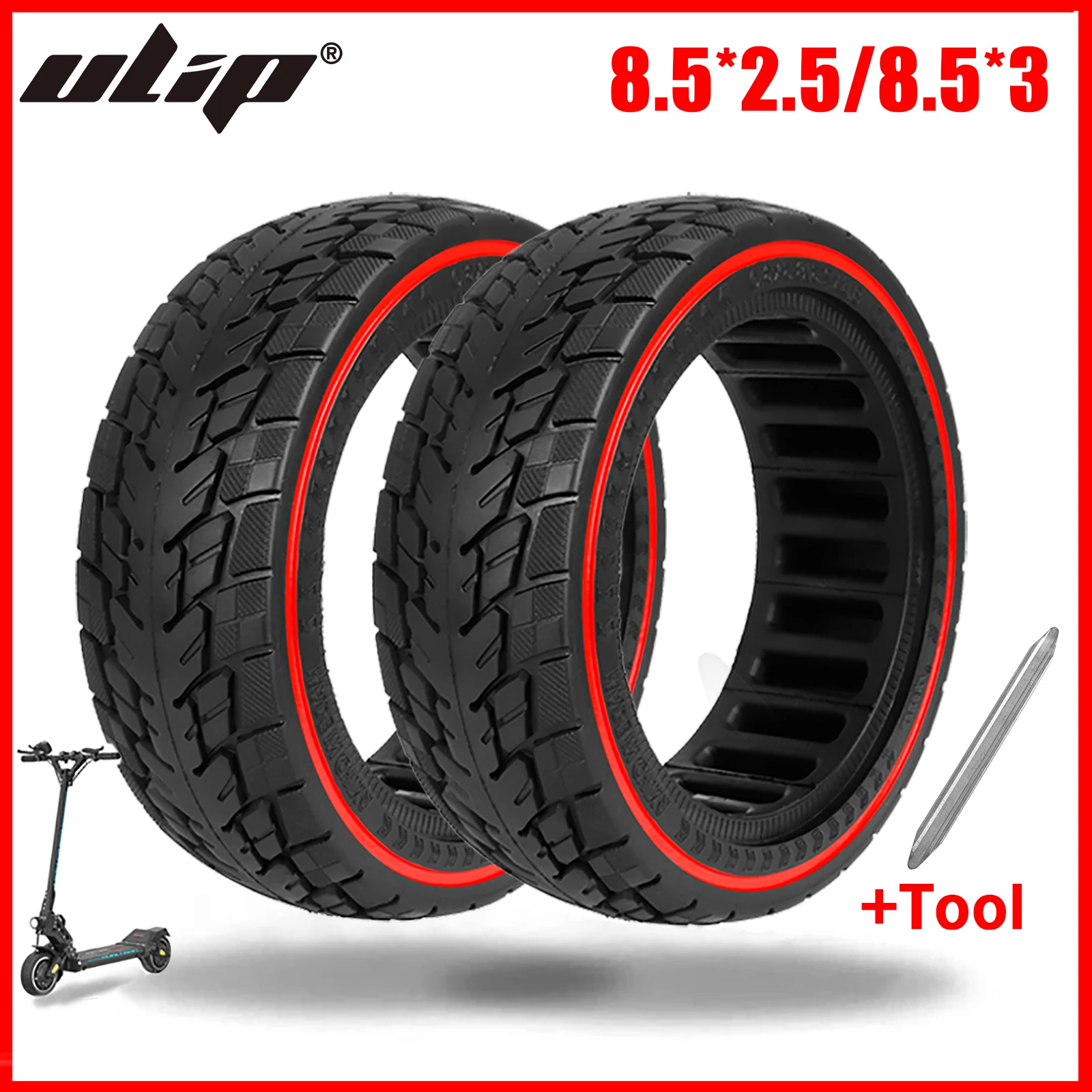 Ubip 8.5 X2.5/8.5X3 Off Road Pneumatico Solido Sostituzione Ruote Anteriori E Posteriori Per Scooter Dualtron Mini E Speedway Leger (Pro)