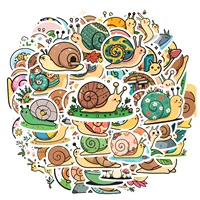 1 Set Cartoon Snail Stickers PVC DIY Stationery Scrapbook Stickers for Laptops Phones Cute Animal Theme Vinyl Graffiti Decals 2