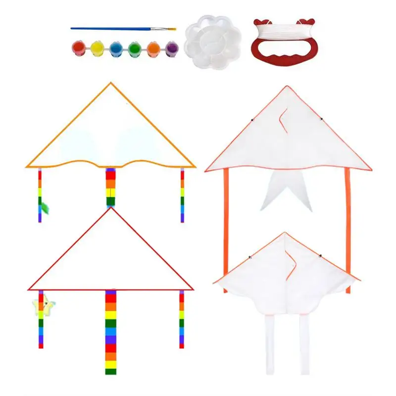 

Детский Большой набор Delta Kite Delta из большого материала, креативная пустая картина, летающий воздушный змей с вертлюгом и веревкой для фотопарка, для улицы