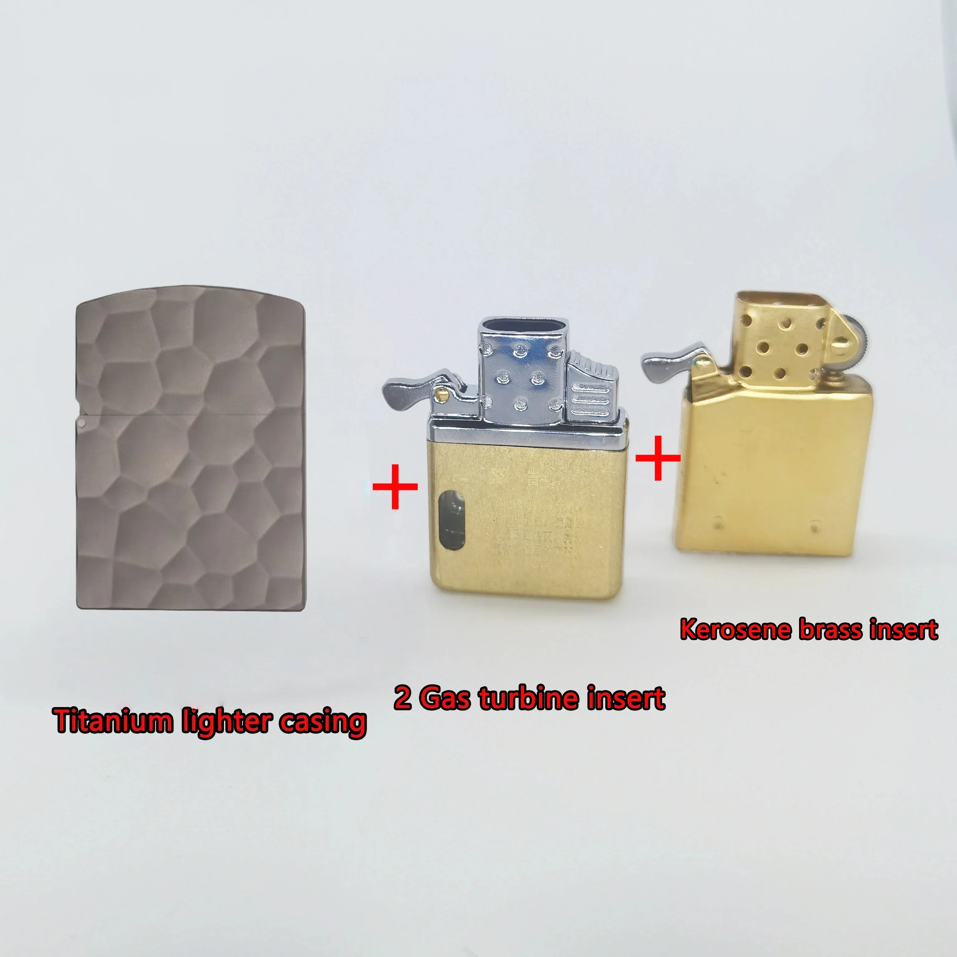 Titanium Shell Windproof and Waterproof Lighter with Brass Insert - Durable Gift