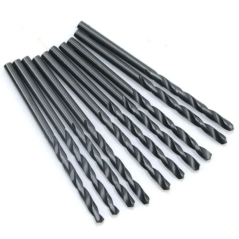 10Pcs 세트 HSS6542 M2 블랙 고속 강철 스트레이트 생크 트위스트 드릴 비트 0.5-2.9mm 강철 철용 마이크로 미니 금속 드릴