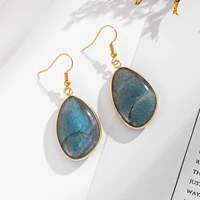 Labradorite Stone Earrings for Women Natural Stone Charm Dangle Earrings for Girls Jewelry for Birthday Party Gift DropShipping 1
