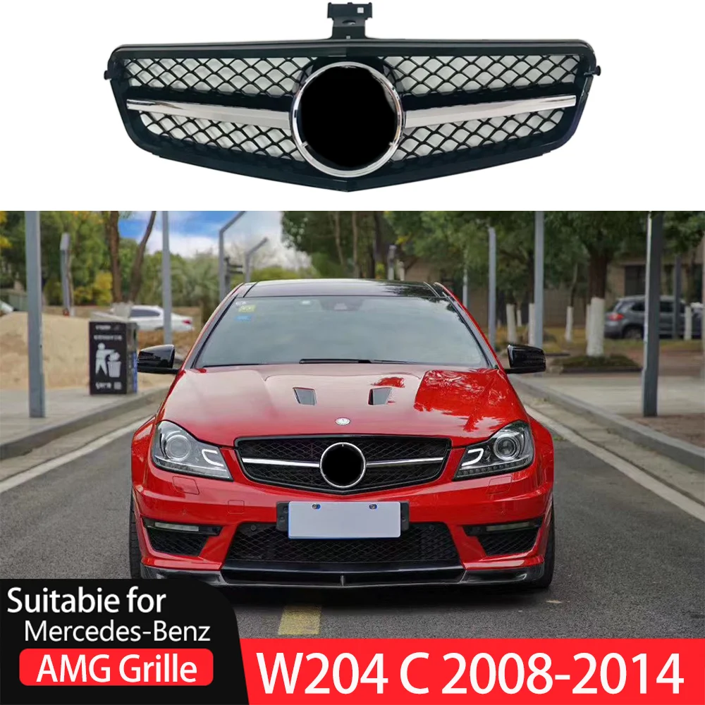 W204 AMG GT Grill Black Silver Replacement Front Bumper Radiator