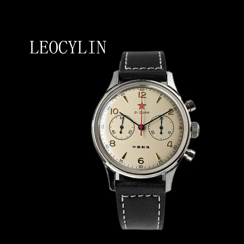 Leocylin China Aviation Chronograph Quartz 1963 Watch Vintage 21 Zuan Pilot Impermeabile Canvas Fashion Unique Military Male Watch