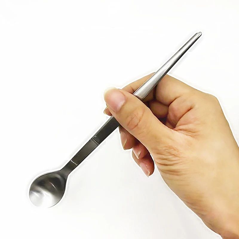 Sturdy 2 in 1 Stainless Steel Tasting Spoon Tweezers Dual Function Party Kitchen Accessories Chef Cooker Spoon Gadget cutlery set stainless steel cutlery set