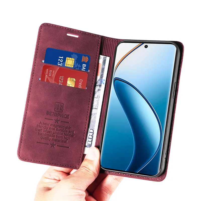 Enhanced Anti-Theft Wallet Flip Leather Phone Case with Card Holder