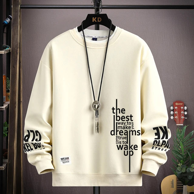 2025 New Men's Sweatshirts S-5XL Hoodies Autumn Letters Printed Long Sleeve T-shirt Fashion Men's Clothing O Neck Harajuku Top 1