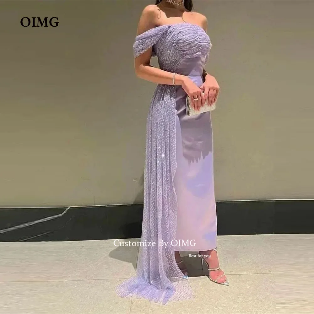 

OIMG женское блестящее платье с открытыми плечами до щиколотки, платье для выпускного вечера, вечерние платья 2023