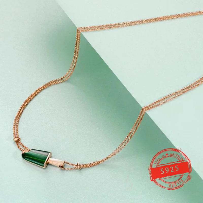 

1:1 Hot selling European and American s925 Silver Luxury Jewelry Party Fashion Diamond Dress Necklace Valentine's Day Gift