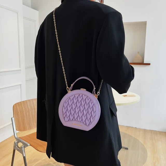 Toyella Mini Bags Korean Fashion Fashion One-shoulder Portable Messenger  Small Square Bag Purple 