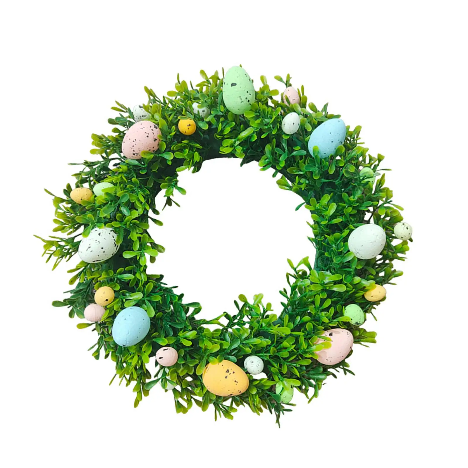 13inch Colorful Easter Egg Wreath Decoration Easter Party Supplies Spring Wreath for Indoor Outdoor Lightweight Multifunctional
