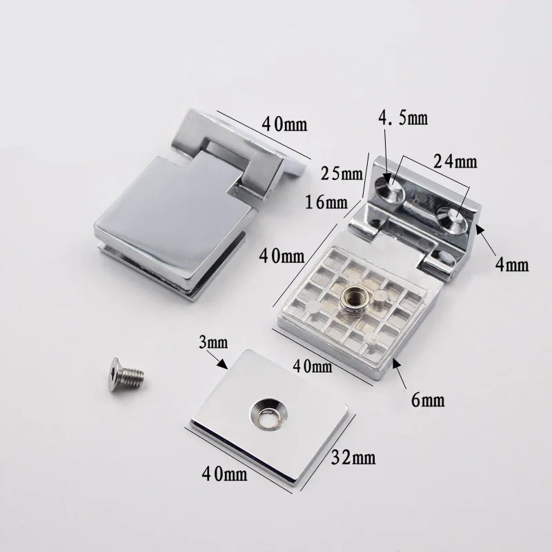 Description Picture 6 of item8-10mm Frameless Bracket Wall to Glass Door Hinges Bathroom Shower Door Bracket Wall Mount Door Hinge New Arrival