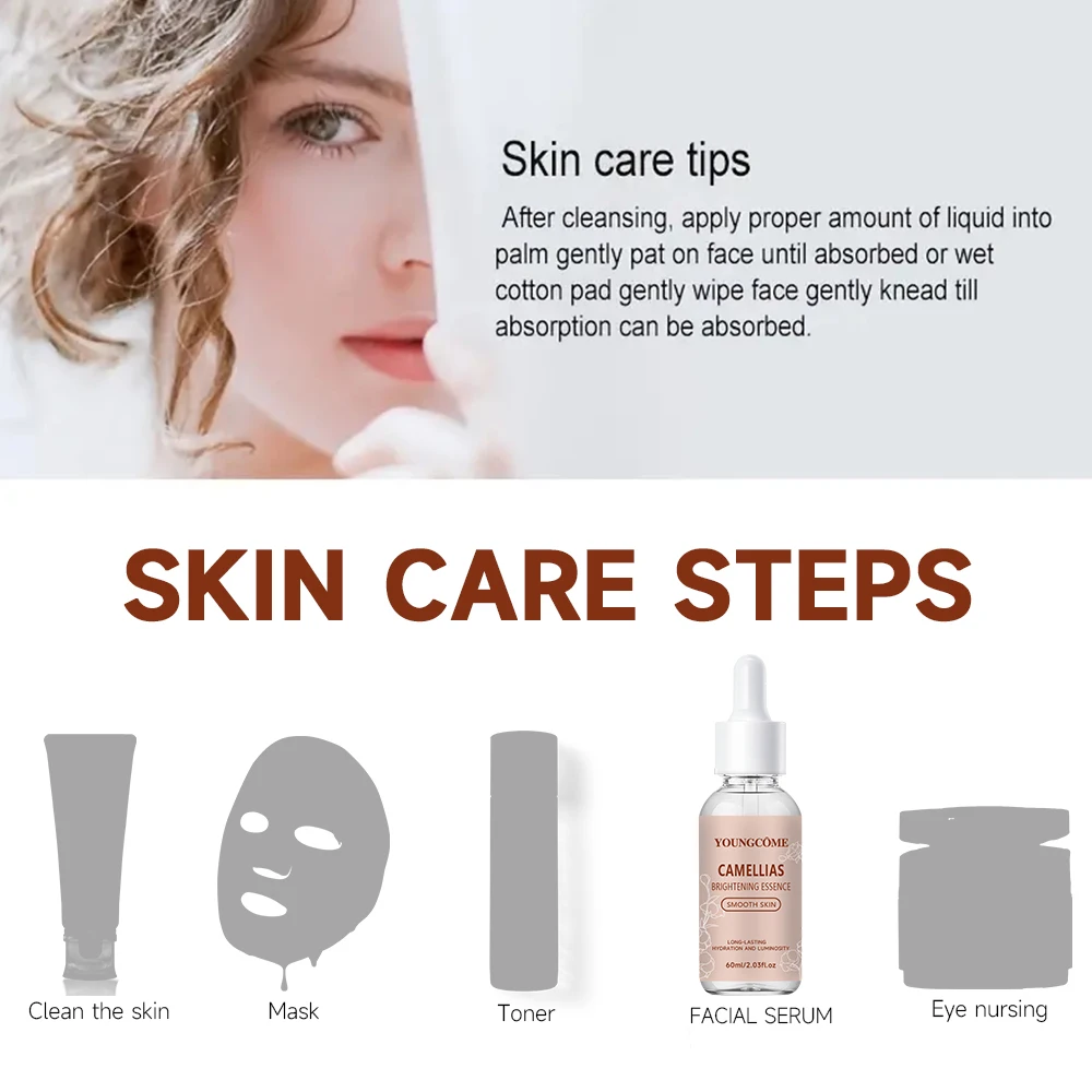 Camellias brightening essence Skin Brighten Skin Moisturizing Soothing Oil Control Face Serum Korea skin care products 2025 New 3
