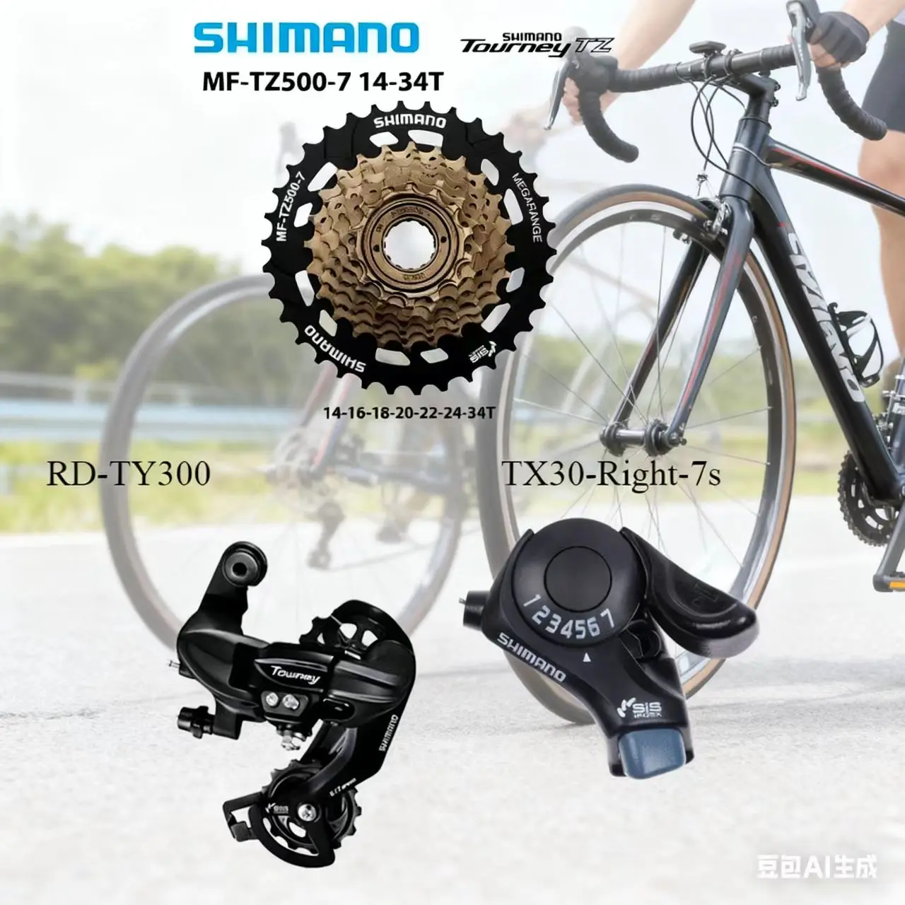 Tourney 6v 7v Groupset 6/7 Speed SL TX30 shifters RD TY300 Rear Derailleur MF TZ500 Freewheel for MTB Original parts SHIMANO