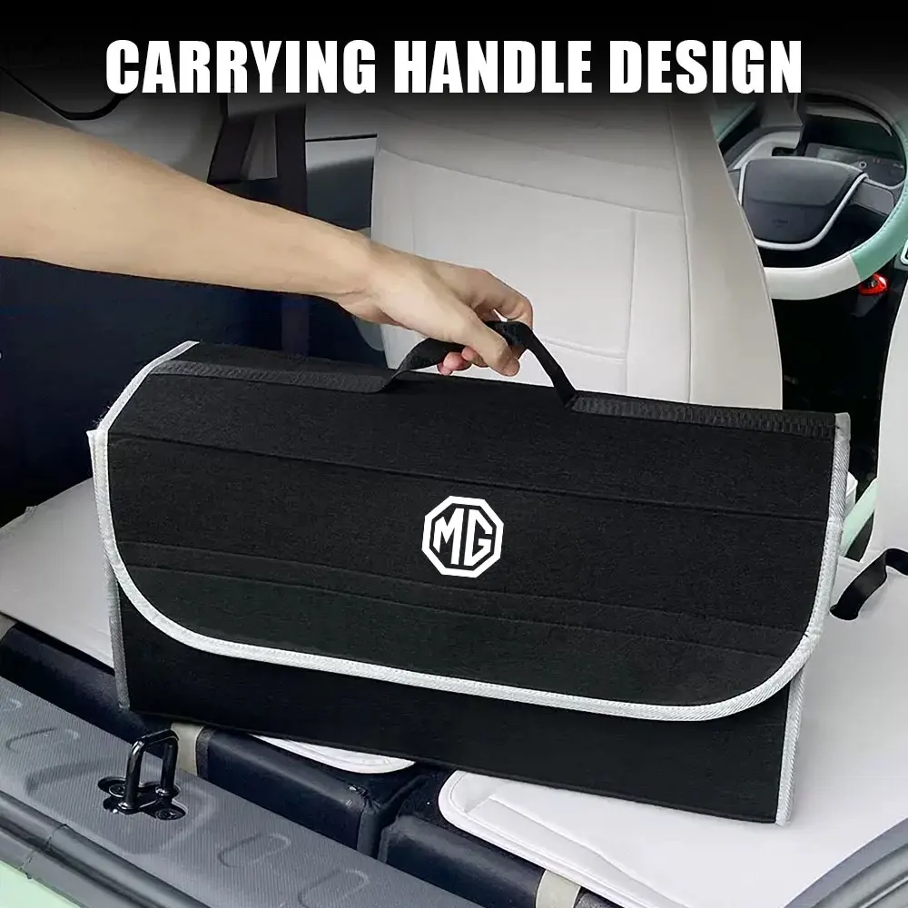 자동차 수납 박스 부드러운 펠트 트렁크 정리 가방 접이식 액세서리 모리스 가라지 MG ZS 5 7 6 사이버스터 MG4 EV ES5 HS 원 GT용