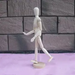 Movable Joint Figure Wooden Robot Action Figure with Movable Joints for Sketching Desktop Decoration 32cm Multi-jointed Model