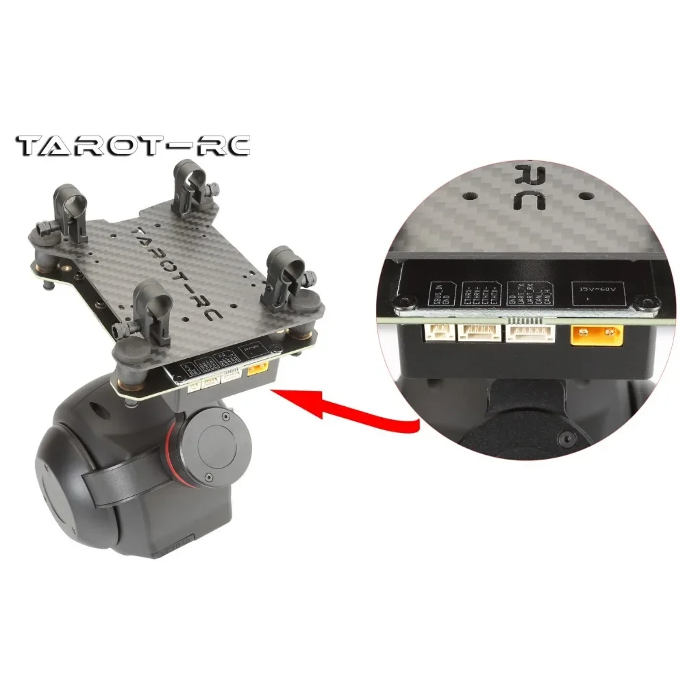 Tarot Cardan T26X-NET Camera Gimbal 3-axis with Optical Zoom 2MP 26X Network Output One Down Button for Industrial Applications